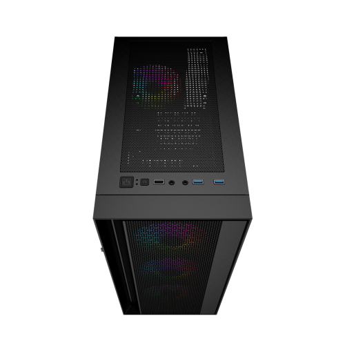 GEMBIRD OBUDOWA FORNAX 4000 MIDI-TOWER (2X USB 3.0, 1X USB 2.0, HD AUDIO, SZKLANY PANEL BOCZNY, PODŚWIETLENIE ARGB) CZARNA