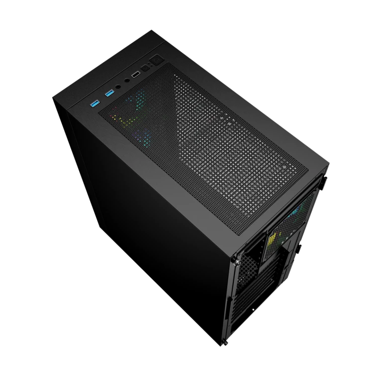 GEMBIRD OBUDOWA FORNAX 4000 MIDI-TOWER (2X USB 3.0, 1X USB 2.0, HD AUDIO, SZKLANY PANEL BOCZNY, PODŚWIETLENIE ARGB) CZARNA
