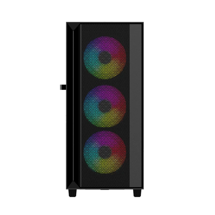 GEMBIRD OBUDOWA FORNAX 4000 MIDI-TOWER (2X USB 3.0, 1X USB 2.0, HD AUDIO, SZKLANY PANEL BOCZNY, PODŚWIETLENIE ARGB) CZARNA
