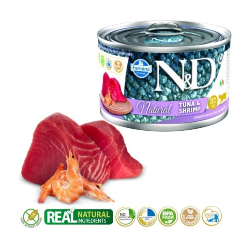 FARMINA N&D Cat Natural Tuńczyk&Krewetki - mokra karma dla kota - 140 g