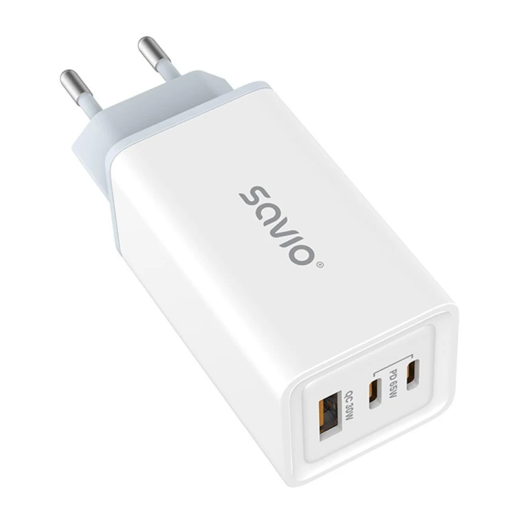 SAVIO ŁADOWARKA SIECIOWA GAN 65W BIAŁA LA-07