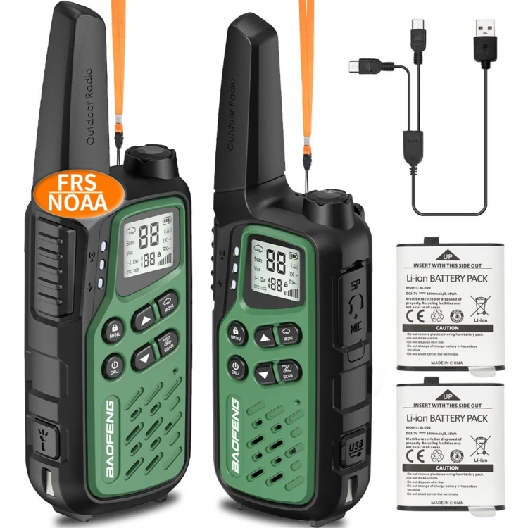 Krótkofalówka Baofeng BF-T25E zielona, 2 sztuki