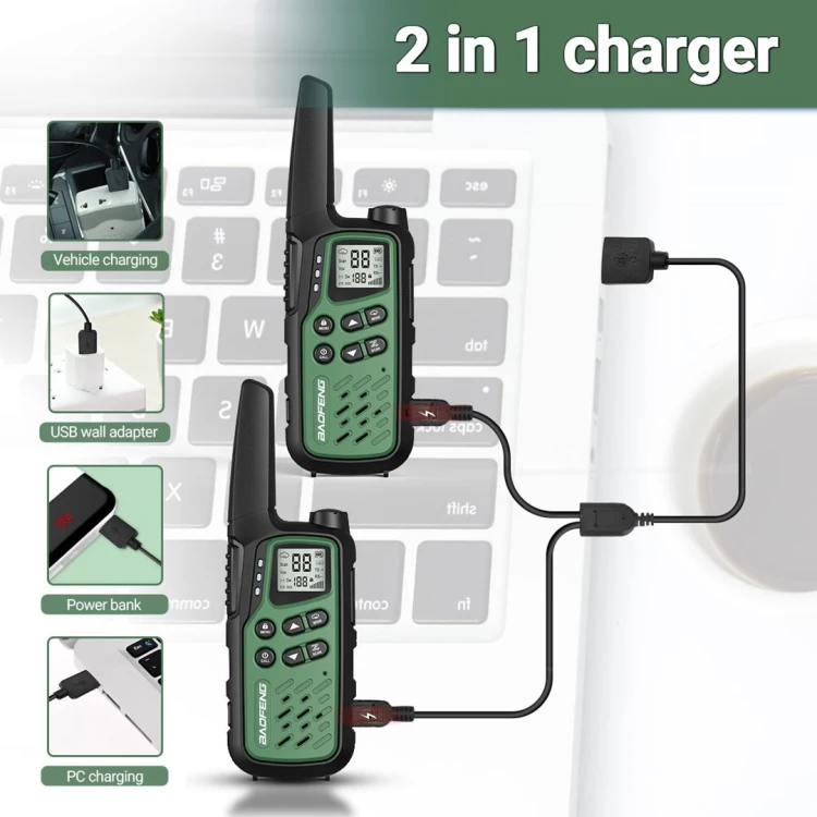 Krótkofalówka Baofeng BF-T25E zielona, 2 sztuki
