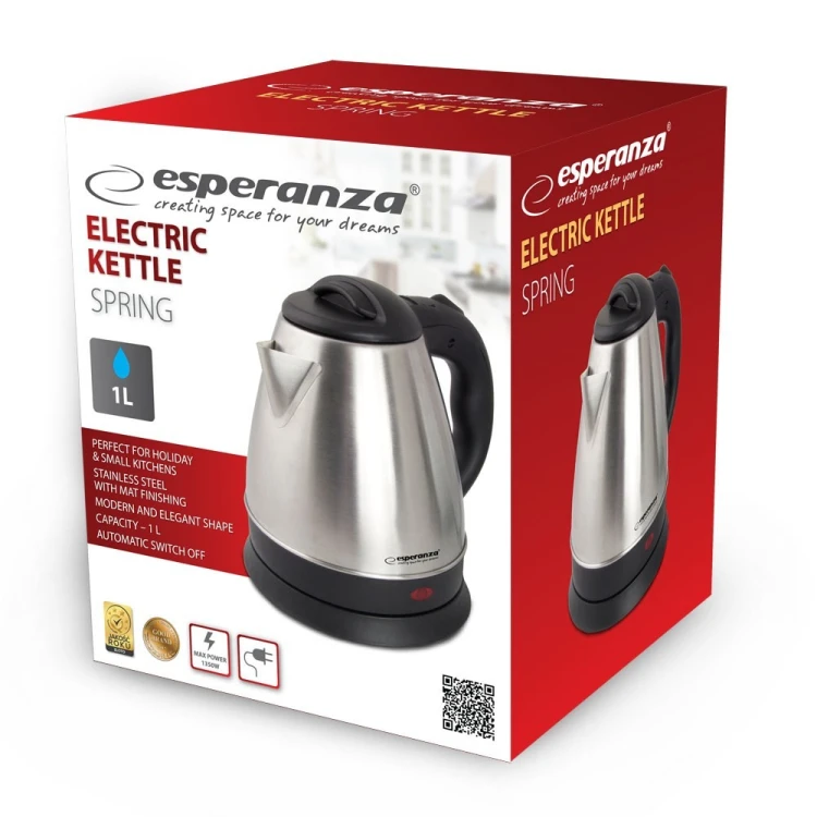 ESPERANZA CZAJNIK ELEKTRYCZNY SPRING 1.0 L INOX EKK116X