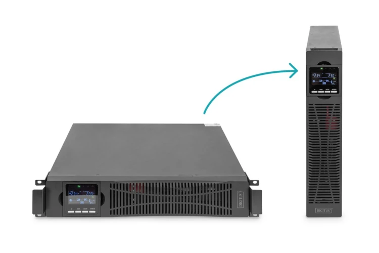 Zasilacz awaryjny UPS OnLine Digitus OnLine Moduł UPS DN-170106, 6000VA, 6000W, 2U, 1x USB 2.0 typ B, 1x RS232, LCD, LED, czysta fala sinusoidalna, 44