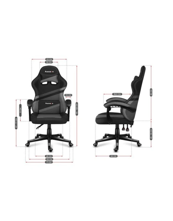 Fotel gamingowy Huzaro Force 4.4 Grey Mesh