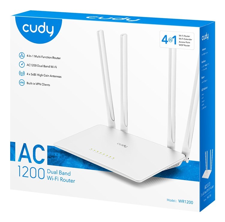 Router CUDY WR1200 LAN 10/100 AC1200 Dual Band WiFi Mesh
