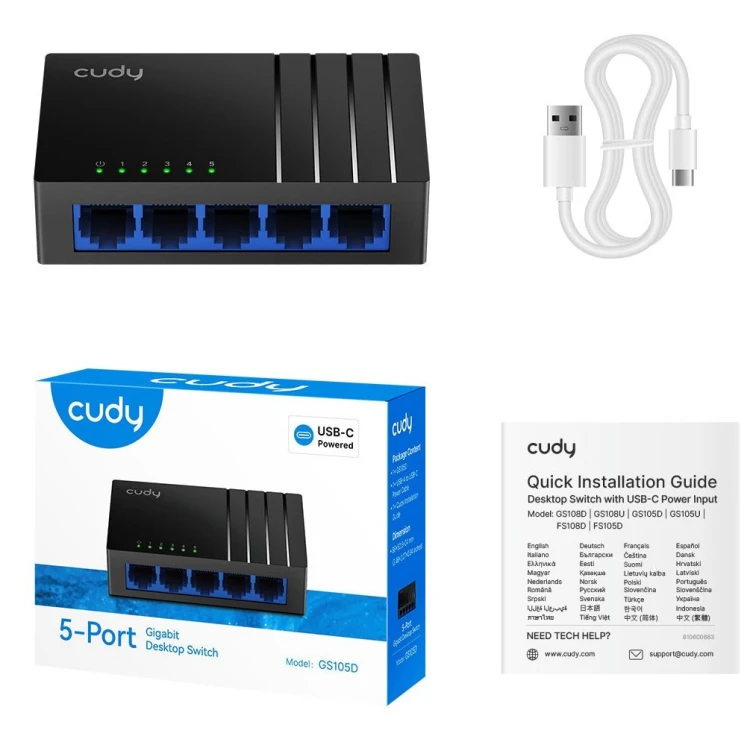 Switch CUDY GS105D 5-Port 10/100/1000