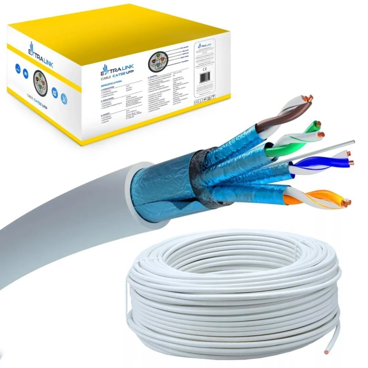 Extralink Kabel sieciowy skrętka CAT6A FTP (F/FTP) V2 Wewnętrzny 500M LSZH