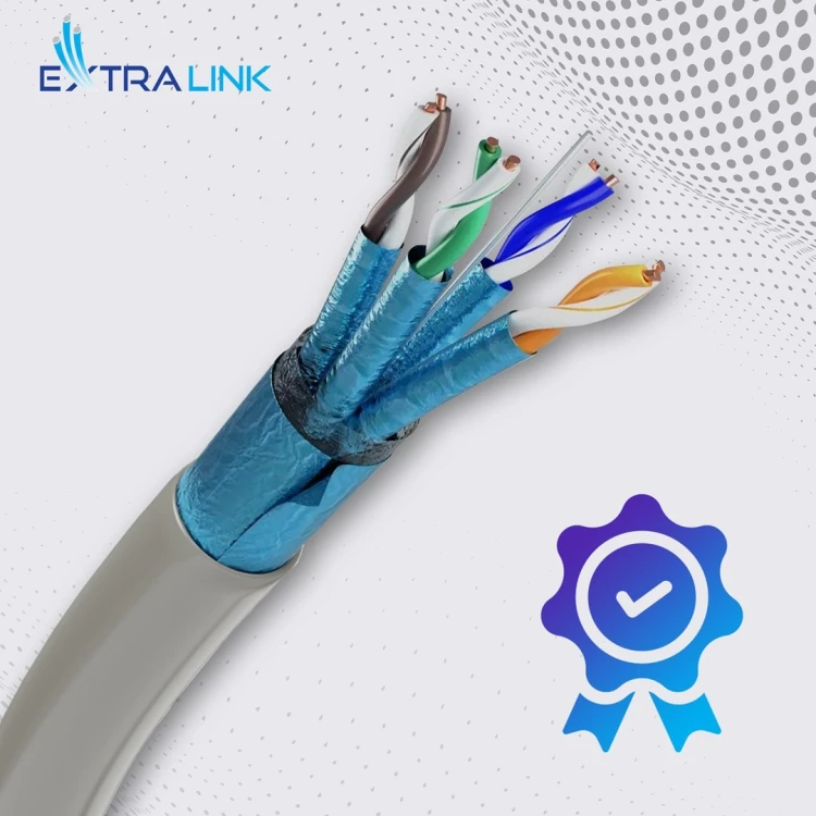 Extralink Kabel sieciowy skrętka CAT6A FTP (F/FTP) V2 Wewnętrzny 500M LSZH