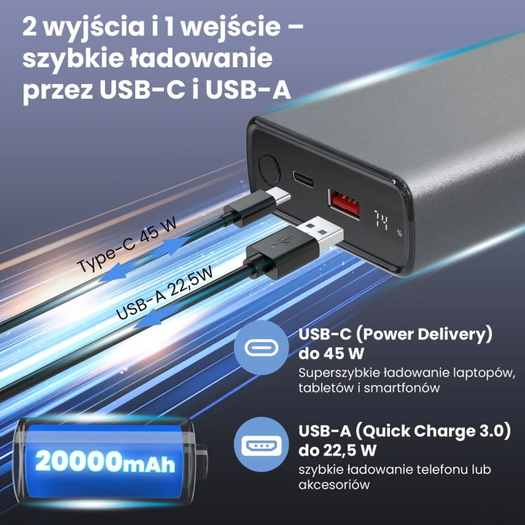 EXTRALINK EPB-126 20000MAH FAST CHARGING POWER BANK