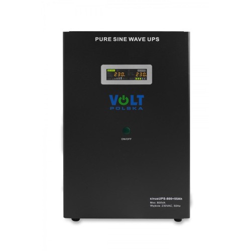 Zasilacz awaryjny VOLT Polska UPS SINUS 800 + 55Ah (500/800W) 3SR800WA55