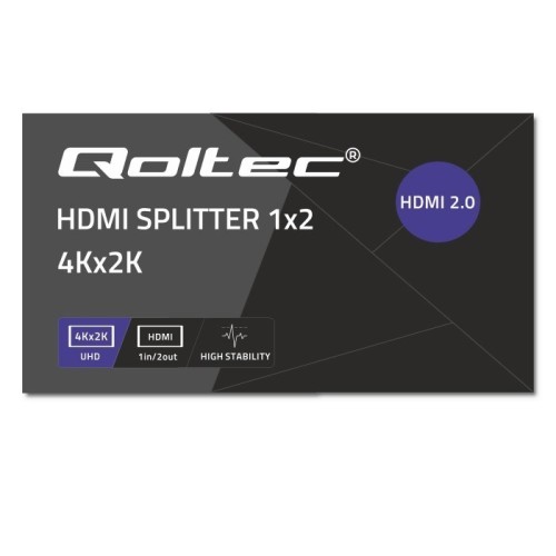 QOLTEC ROZDZIELACZ SPLITTER 2XHDMI 4KX2K | 6GB/S | 60HZ