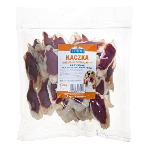 PETITTO Ucho królicze nadziewane kaczką  500G