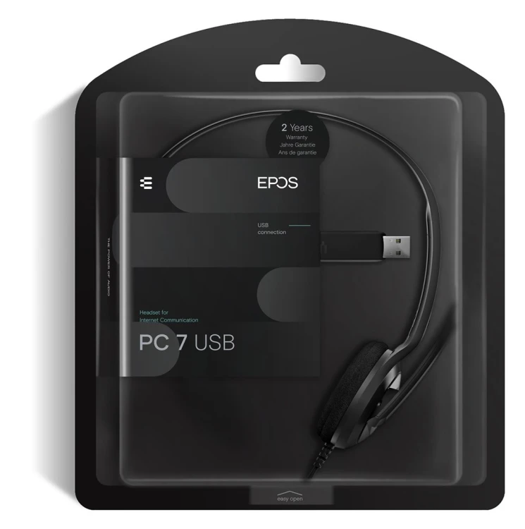 Słuchawki nauszne przewodowe Epos PC7 USB-A Mono
