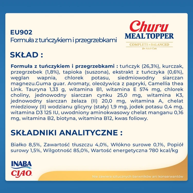 INABA MEAL TOPPER Tuńczyk z przegrzebkiem-kot 4x14g