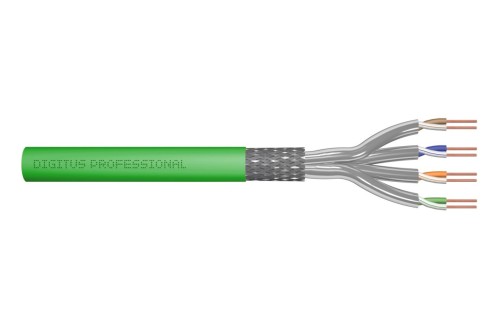 Kabel instalacyjny DIGITUS kat.8.2, S/FTP, Dca, AWG 22/1, LSOH, 100m, zielony