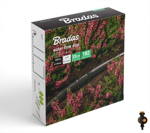 Zestaw z wężem kroplującym Bradas WATER FLOW DRIP DSWWF100-SET4-T 100m / zegar przepływu wody