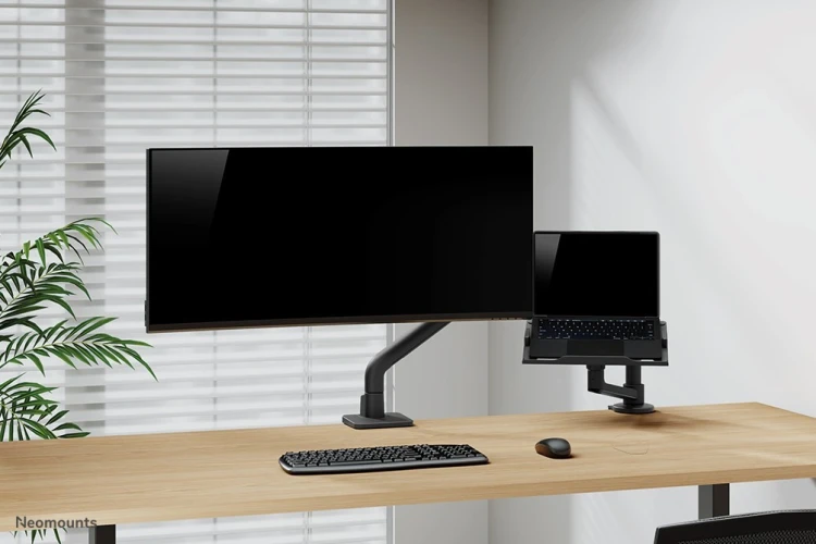 Neomounts DS70S-950BL1 uchwyt / stojak do monitorów 124,5 cm (49") Biurko Czarny