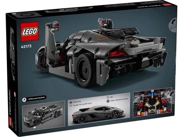 LEGO Technic 42173 - Szary hipersamochód Koenigsegg Jesko Absolut