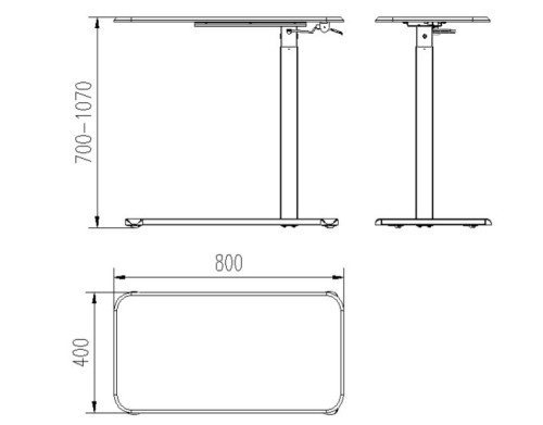 Biurko/Stolik z regulowaną wys. LAPTOP DESK czarny