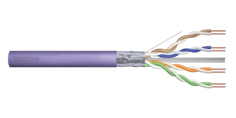 Digitus Kabel instalacyjny kat.6, F/UTP, Dca, AWG 23/1, LSOH, 100m, fioletowy, karton