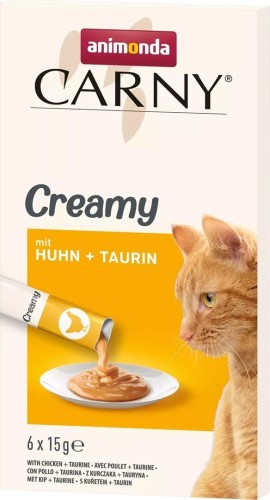 ANIMONDA Carny Creamy z kurczakiem + tauryna 6x 15g