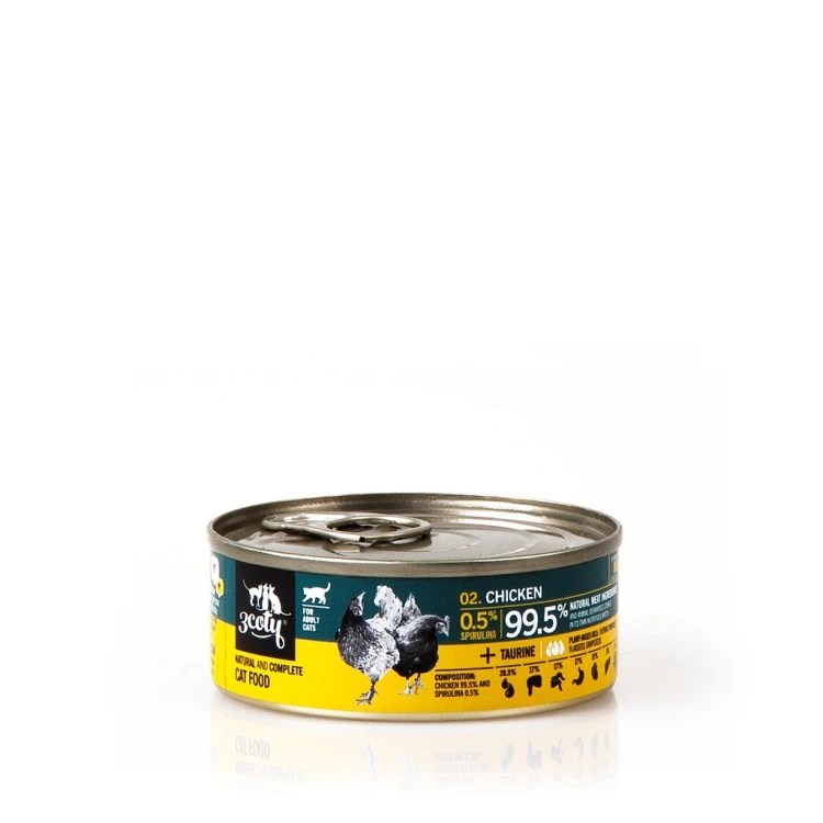 3Coty CHICKEN with Spirulina for Adult cats 80g