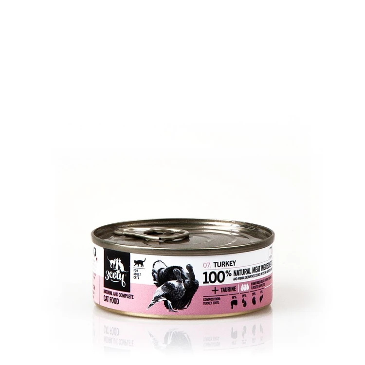 3Coty TURKEY for Adult cats 80g