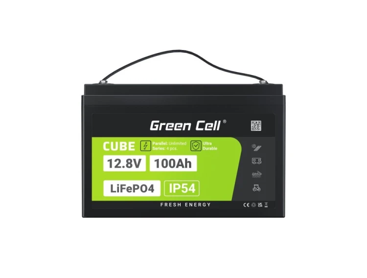 GREEN CELL AKUMULATOR LIFEPO4 CUBE 100AH 12V/12.8V 1280WH LFPGC12V100AH