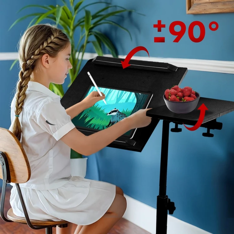 MACLEAN MOBILNE BIURKO/STAND NA LAPTOP, CZARNE, REGULACJA WYSOKOŚC 59-89CM, MAX. 30KG MC-121 B
