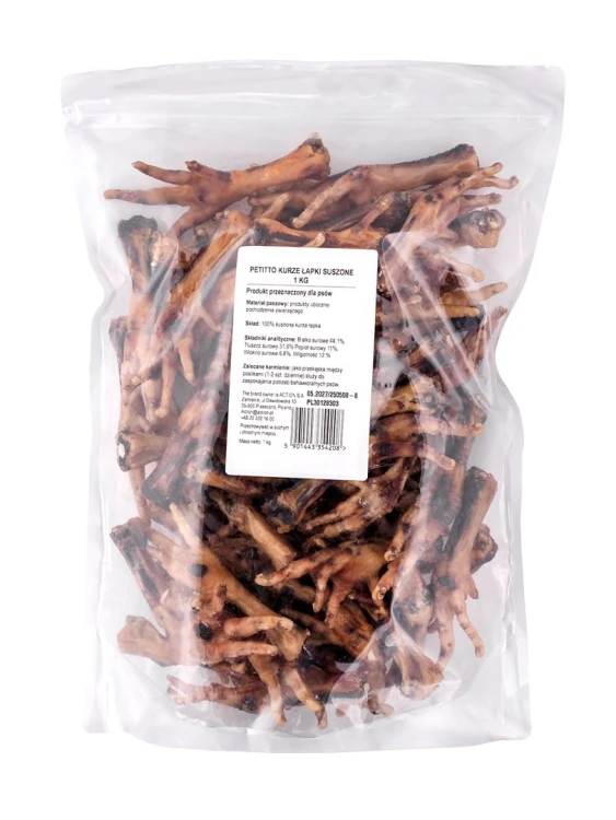 PETITTO Kurze łapki suszone przysmak dla psa 1kg