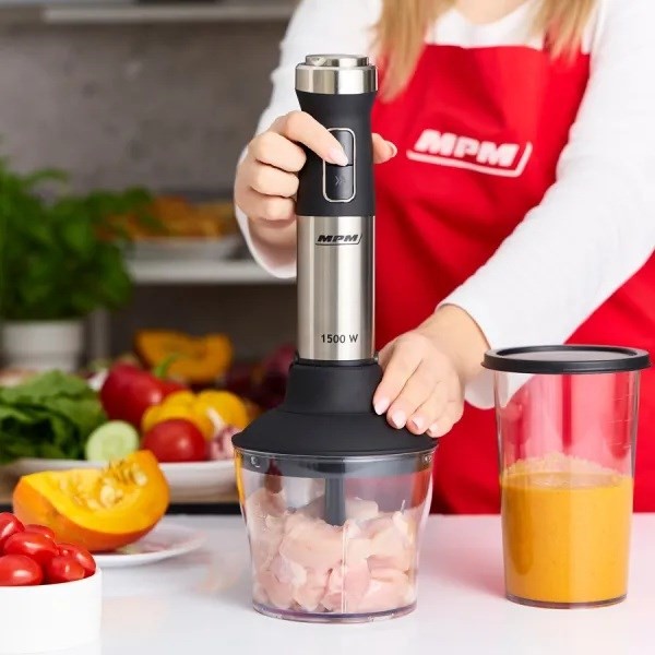 Blender ręczny  MPM MBL-42M, wielofunkcyjny zestaw przenośny, 1500W