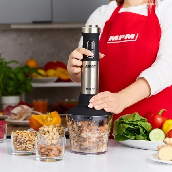 Blender ręczny  MPM MBL-42M, wielofunkcyjny zestaw przenośny, 1500W