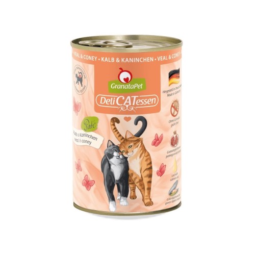 GranataPet DeliCatessen cielęcina i królik mokra karma dla kota 400g