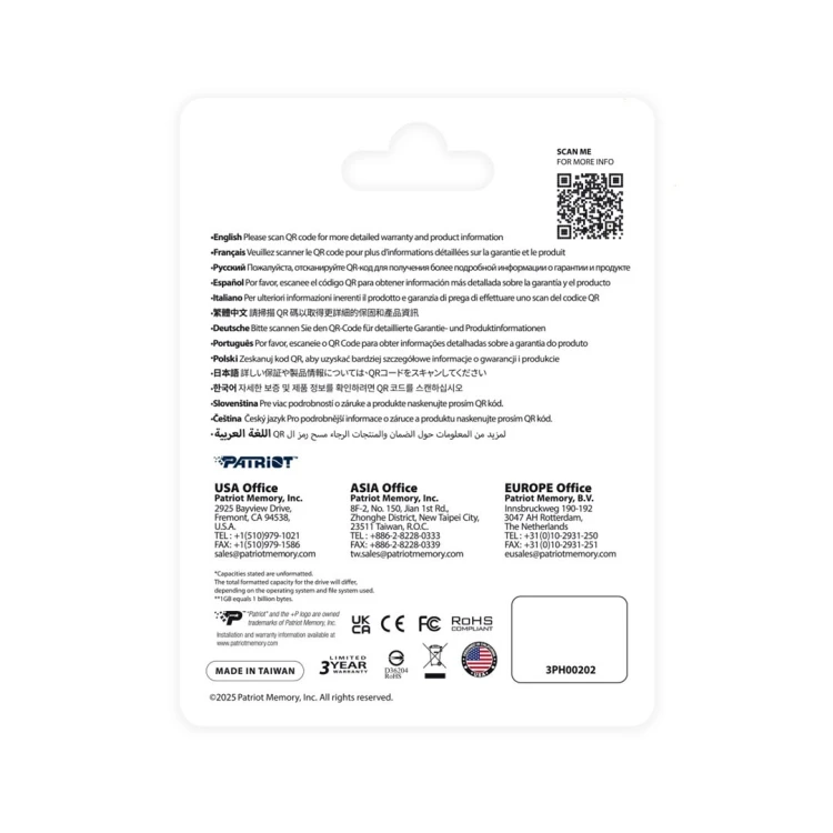 Patriot FLASHDRIVE Tab T560 256GB Dual USB 120MBs