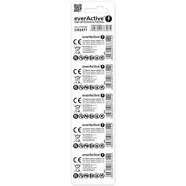 EVERACTIVE BATERIA LITOWA CR2477 BLISTER 5 SZT. CR24775BL