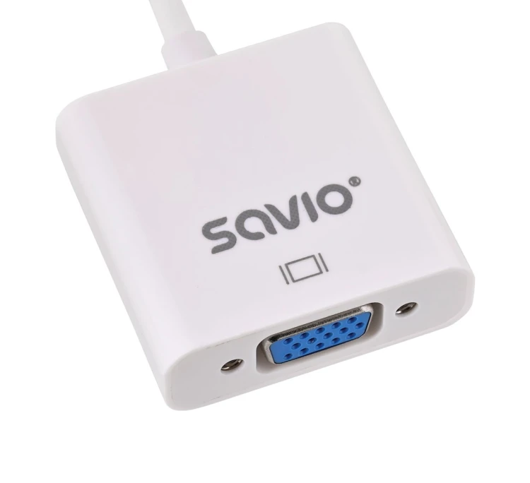 SAVIO ADAPTER HDMI (M) -VGA(F) BIAŁY CL-201