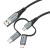 Kabel Vention USB-A  3w1 Micro-B USB-C Lightning 1m szary