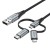 Kabel Vention USB-A  3w1 Micro-B USB-C Lightning 1m szary