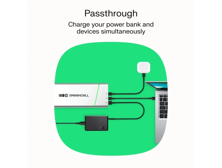 GREEN CELL POWERBANK POWERPLAY PRO PL 20800MAH 65W 3X USB PD