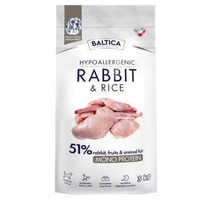 BALTICA NUTRACEUTIC Hypoallergenic Rabbit & Rice M 3kg