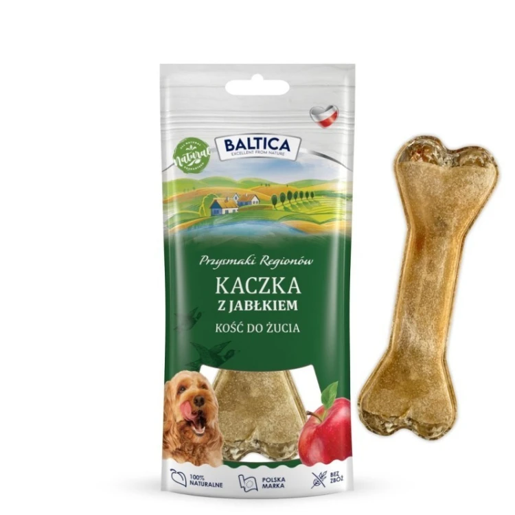 BALTICA PRZYSMAKI REGIONÓW Kość do żucia kaczka z jabłkiem  1szt