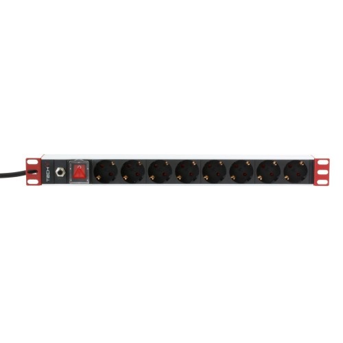TECHLY LISTWA ZASILAJĄCA 19'1U X8 - GNIAZDA SCHUKO