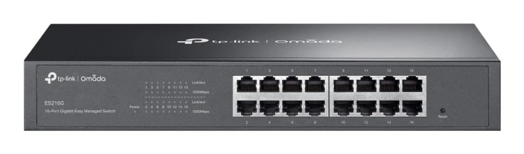 TP-Link Omada ES216G łącza sieciowe Zarządzany L2 Gigabit Ethernet (10/100/1000) Czarny