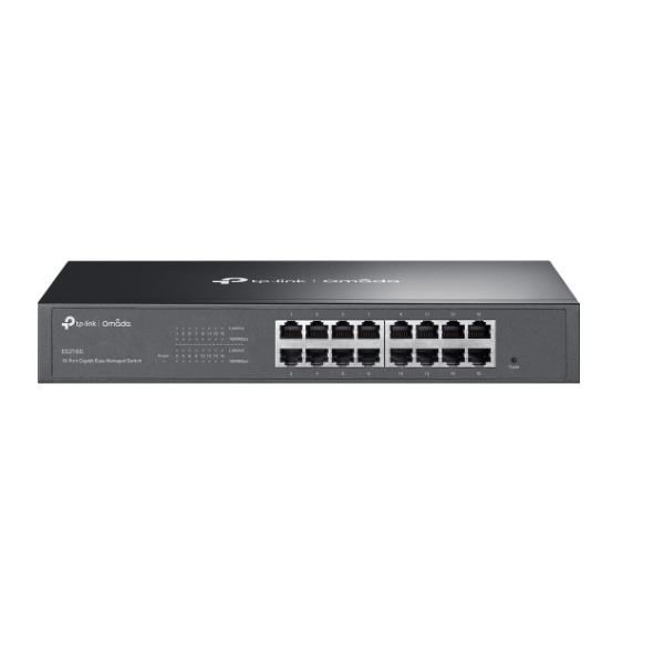 TP-Link Omada ES216G łącza sieciowe Zarządzany L2 Gigabit Ethernet (10/100/1000) Czarny