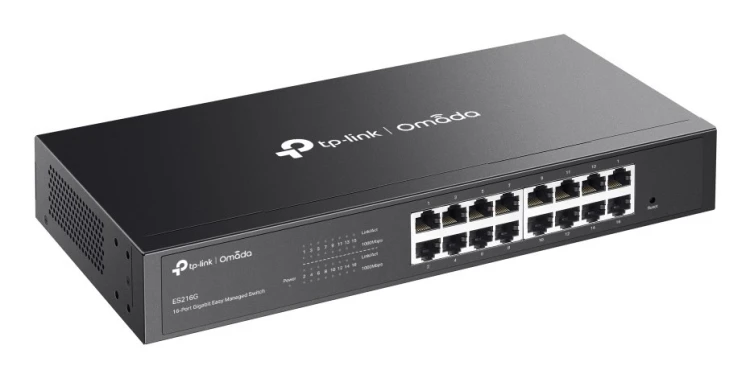 TP-Link Omada ES216G łącza sieciowe Zarządzany L2 Gigabit Ethernet (10/100/1000) Czarny