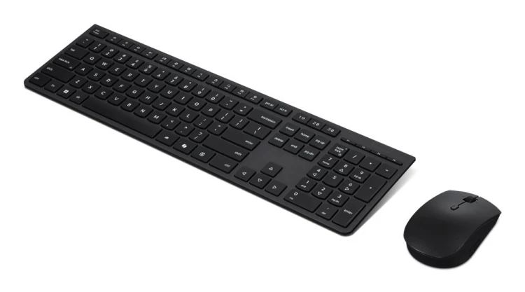 Lenovo 4X31R64328 klawiatura Dołączona myszka Biuro RF Wireless + Bluetooth Niemiecki Czarny