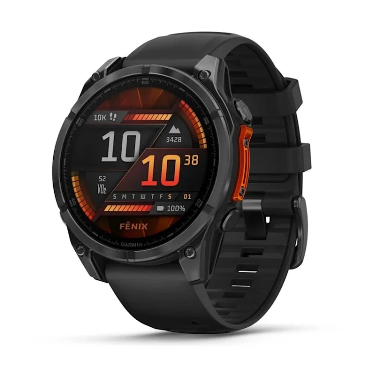 Garmin Fenix 8 3,56 cm (1.4") AMOLED 47 mm Cyfrowy 454 x 454 px Ekran dotykowy Czarny Wi-Fi GPS