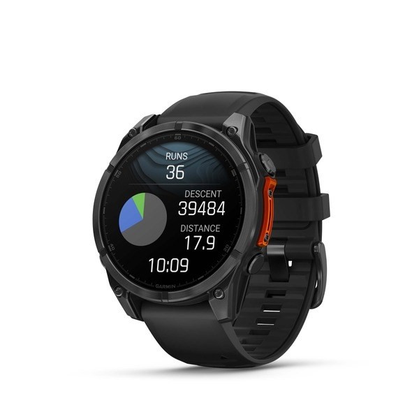 Garmin Fenix 8 3,56 cm (1.4") AMOLED 47 mm Cyfrowy 454 x 454 px Ekran dotykowy Czarny Wi-Fi GPS